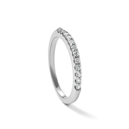 14K Weißgold Ehering mit echten Diamanten