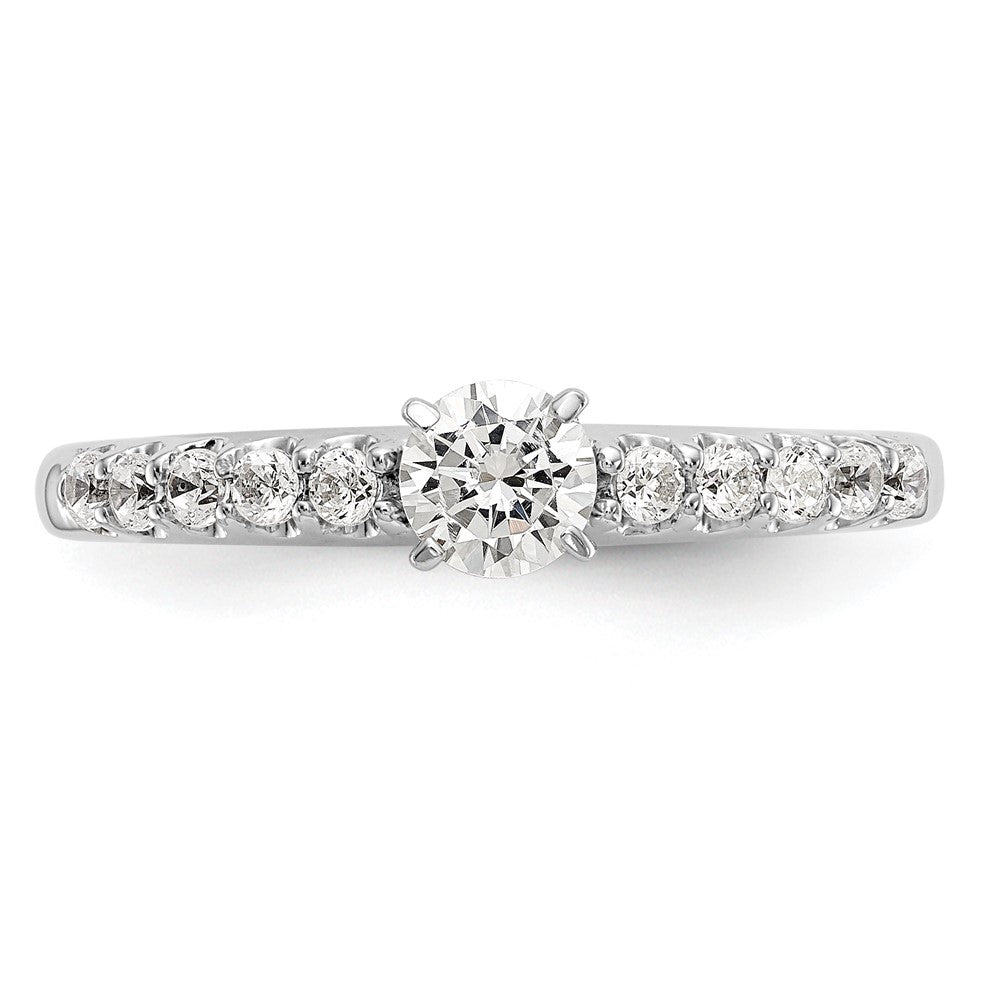 14K Weißgold Verlobungsring mit 0,25 ct. im Labor gezüchtetem Diamant VS/SI+ G+ in Krappenfassung