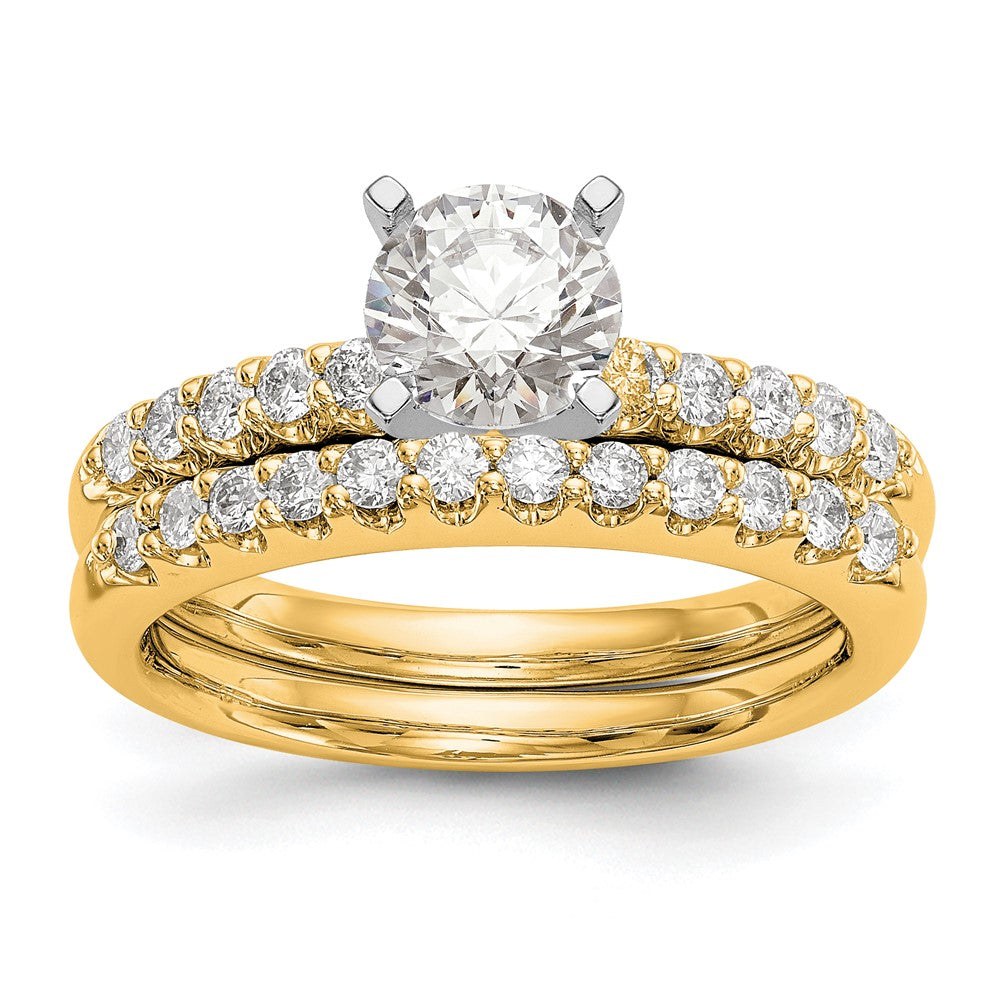 14K Gelbgold Two-Tone 0,25 ct. Laborgezüchteter Diamant VS/SI+ G+ Krappenfassung Verlobungsring
