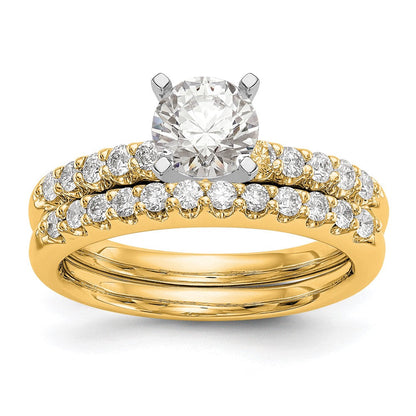 14K Gelbgold Two-Tone 0,25 ct. Laborgezüchteter Diamant VS/SI+ G+ Krappenfassung Verlobungsring