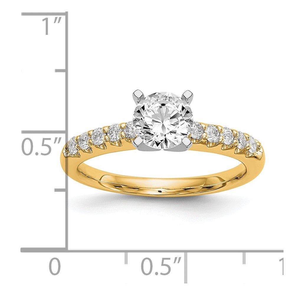 14K Gelbgold Two-Tone 0,25 ct. Laborgezüchteter Diamant VS/SI+ G+ Krappenfassung Verlobungsring