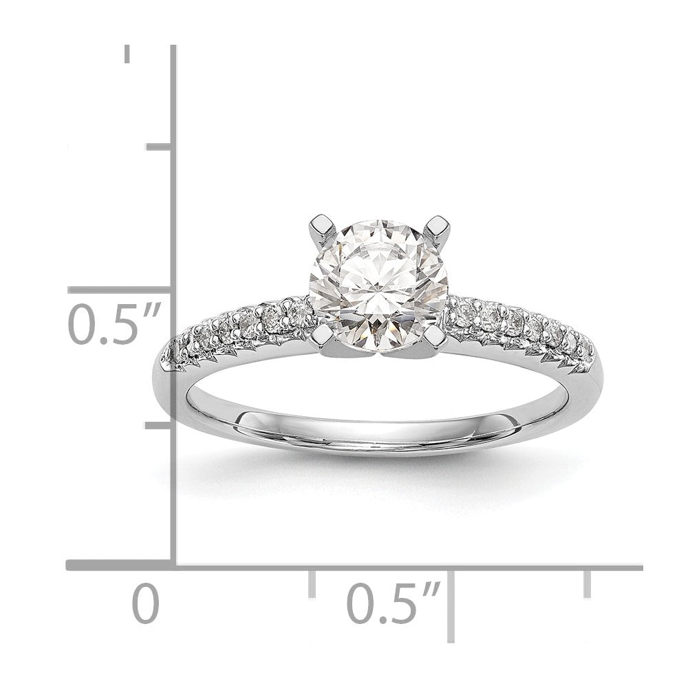 14K Weißgold Stift Set 1/10 Karat Diamant Halbfassung Verlobungsring