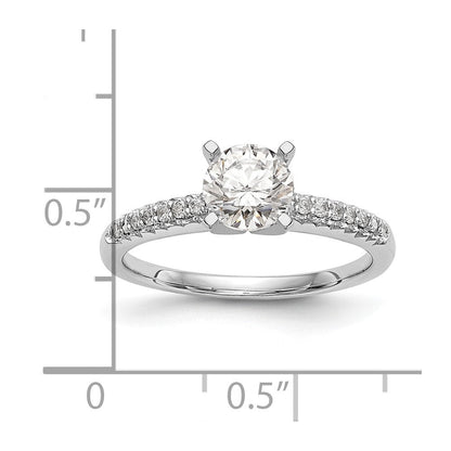 14K Weißgold Stift Set 1/10 Karat Diamant Halbfassung Verlobungsring
