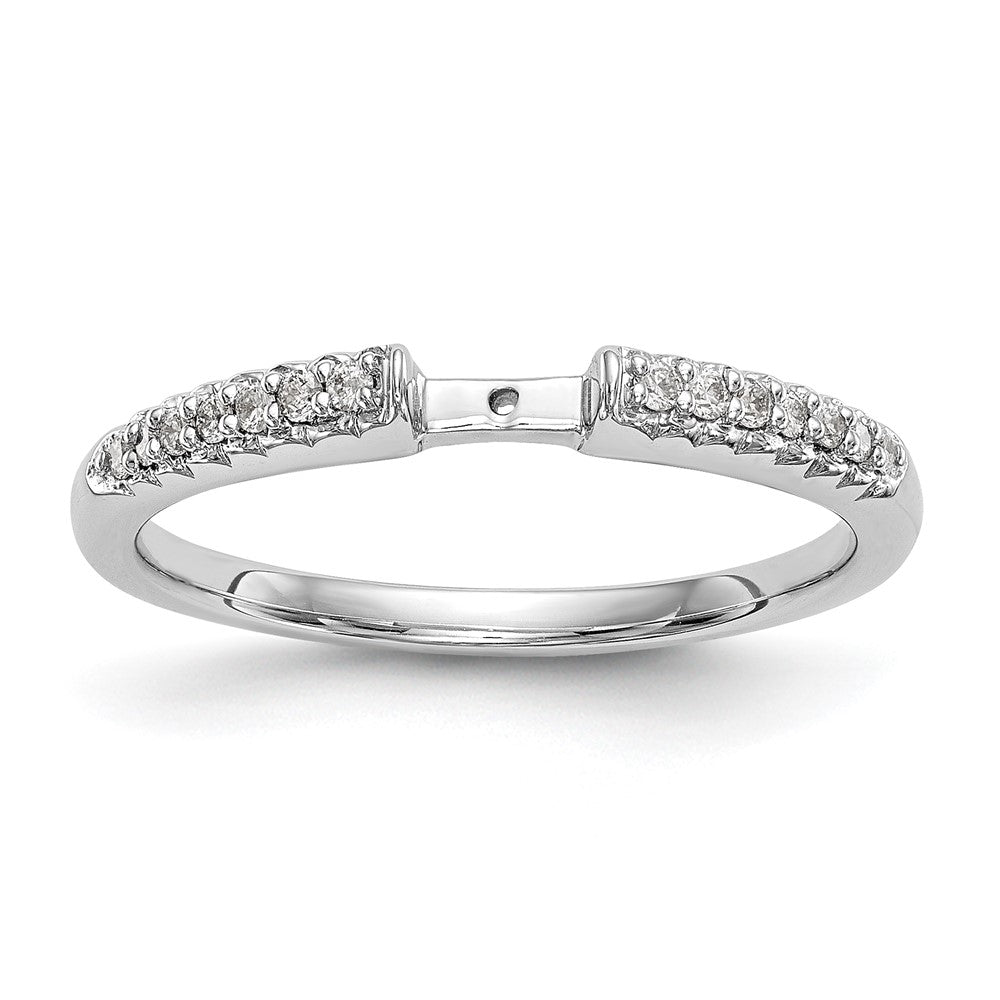 10K Weißgold Diamant Stift Set Halbfassung Verlobungsring