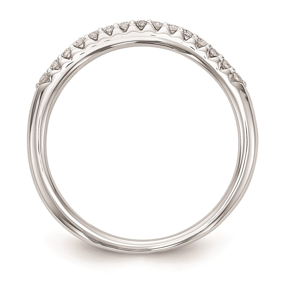 14K Weißgold Ehering mit echten Diamanten