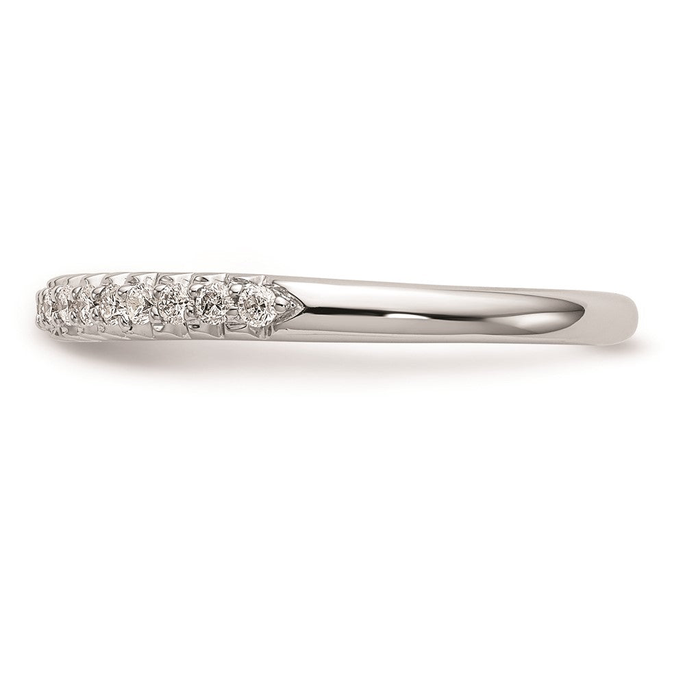 14K Weißgold Ehering mit echten Diamanten