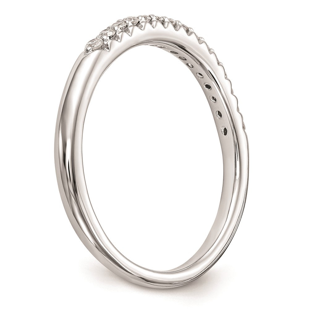 14K Weißgold Ehering mit echten Diamanten