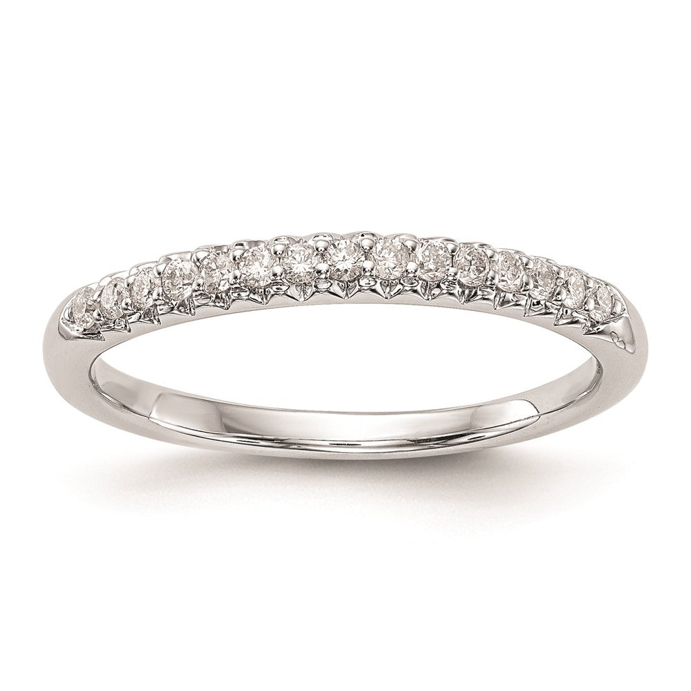 14K Weißgold Ehering mit echten Diamanten