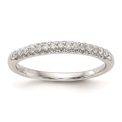 14K Weißgold Ehering mit echten Diamanten