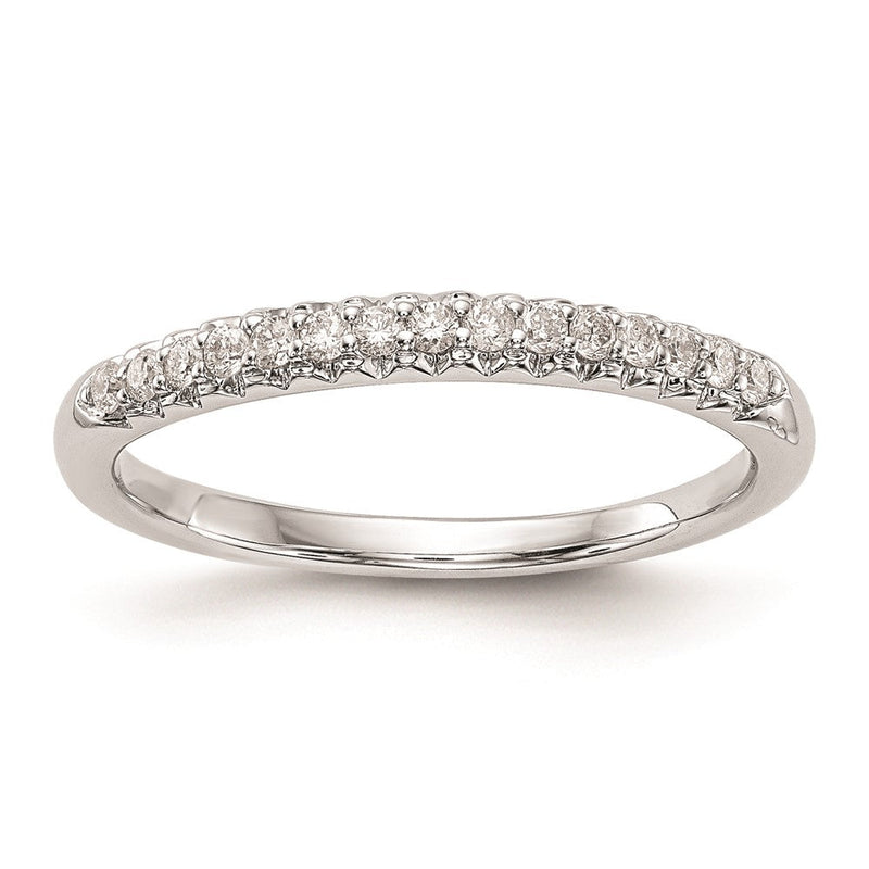 14K Weißgold Ehering mit echten Diamanten