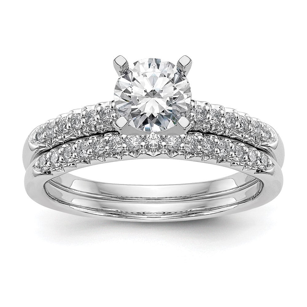 10K Weißgold Stift Set 1/8 Karat Diamant Halbfassung Verlobungsring