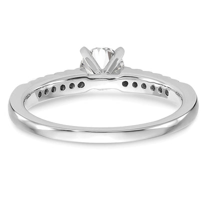 14K Weißgold Verlobungsring mit Laborgezüchteten Diamanten VS/SI+ G+, Semi-Mount mit Krappenfassung