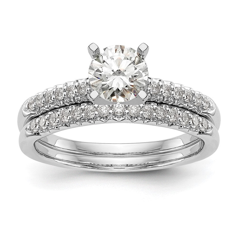 14K Weißgold Verlobungsring mit Laborgezüchteten Diamanten VS/SI+ G+, Semi-Mount mit Krappenfassung