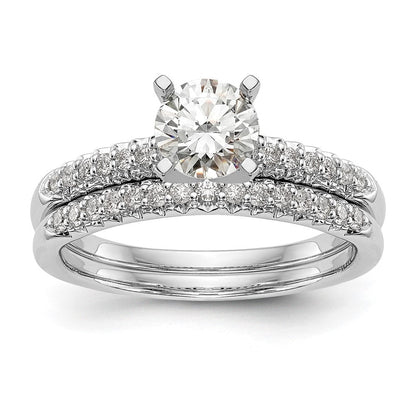 14K Weißgold Verlobungsring mit Laborgezüchteten Diamanten VS/SI+ G+, Semi-Mount mit Krappenfassung