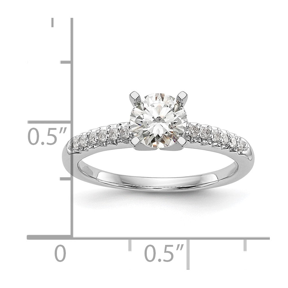 14K Weißgold Verlobungsring mit Laborgezüchteten Diamanten VS/SI+ G+, Semi-Mount mit Krappenfassung