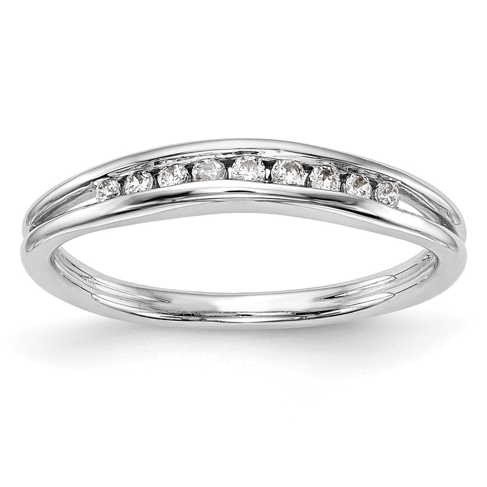 14K Weißgold Ehering mit natürlichen Diamanten