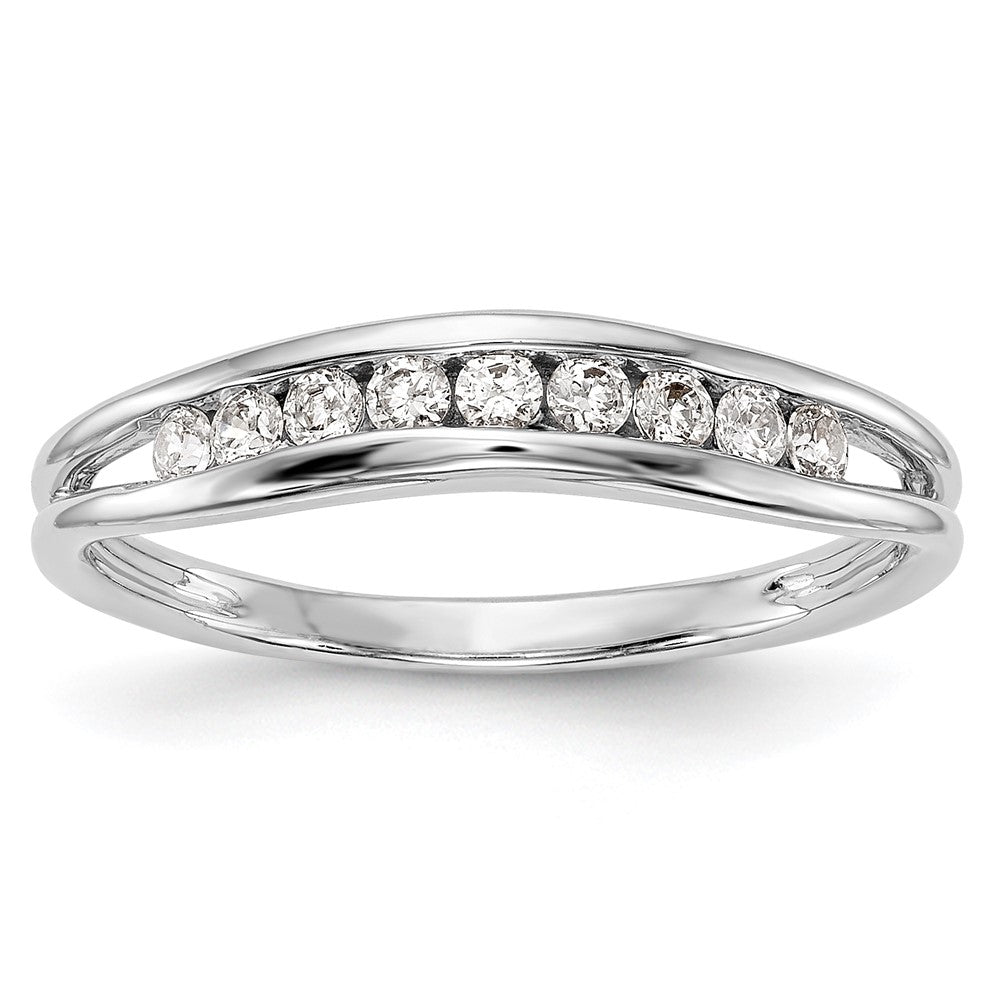 14K Weißgold Ehering mit natürlichen Diamanten
