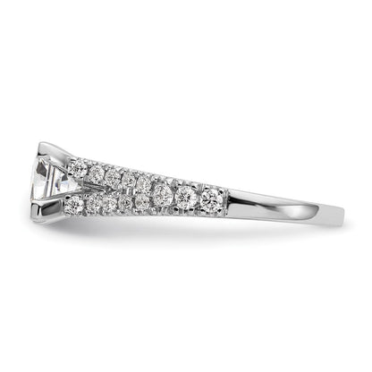 14K Weißgold Stift Set 1/2 Karat Diamant Halbfassung Verlobungsring