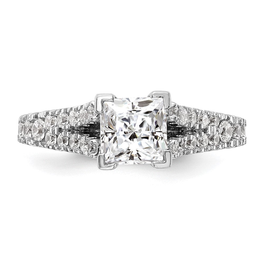 14K Weißgold Stift Set 1/2 Karat Diamant Halbfassung Verlobungsring