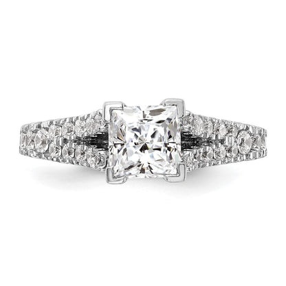 14K Weißgold Stift Set 1/2 Karat Diamant Halbfassung Verlobungsring