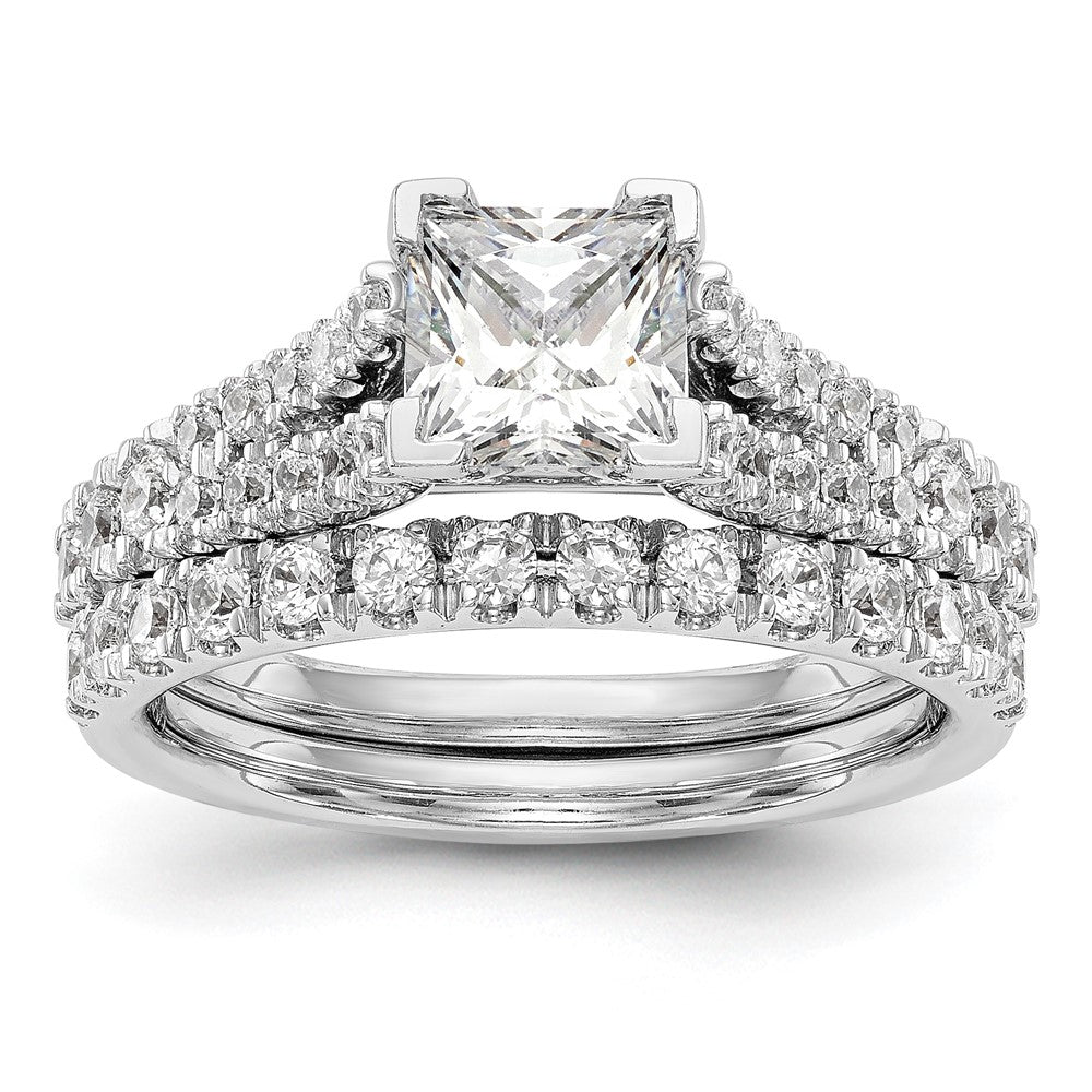 14K Weißgold Stift Set 1/2 Karat Diamant Halbfassung Verlobungsring