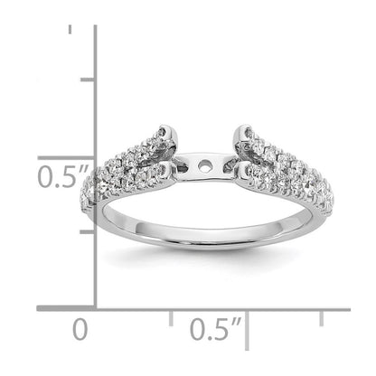 14K Weißgold Stift Set 1/2 Karat Diamant Halbfassung Verlobungsring