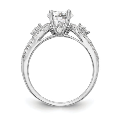 14K Weißgold Stift Set 1/4 Karat Diamant Halbfassung Verlobungsring