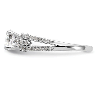14K Weißgold Stift Set 1/4 Karat Diamant Halbfassung Verlobungsring