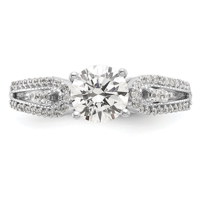 14K Weißgold Stift Set 1/4 Karat Diamant Halbfassung Verlobungsring