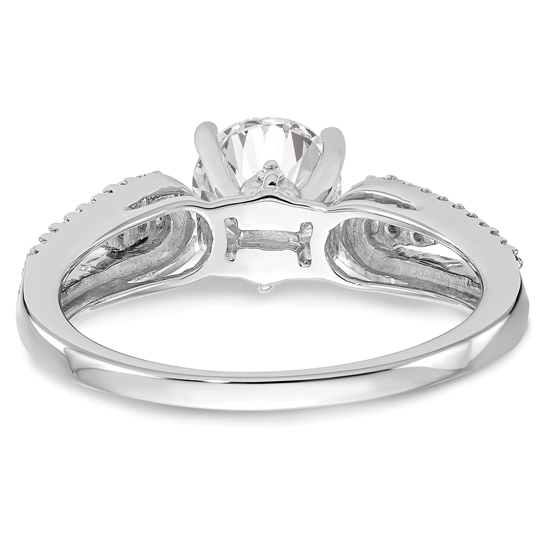 14K Weißgold Stift Set 1/4 Karat Diamant Halbfassung Verlobungsring