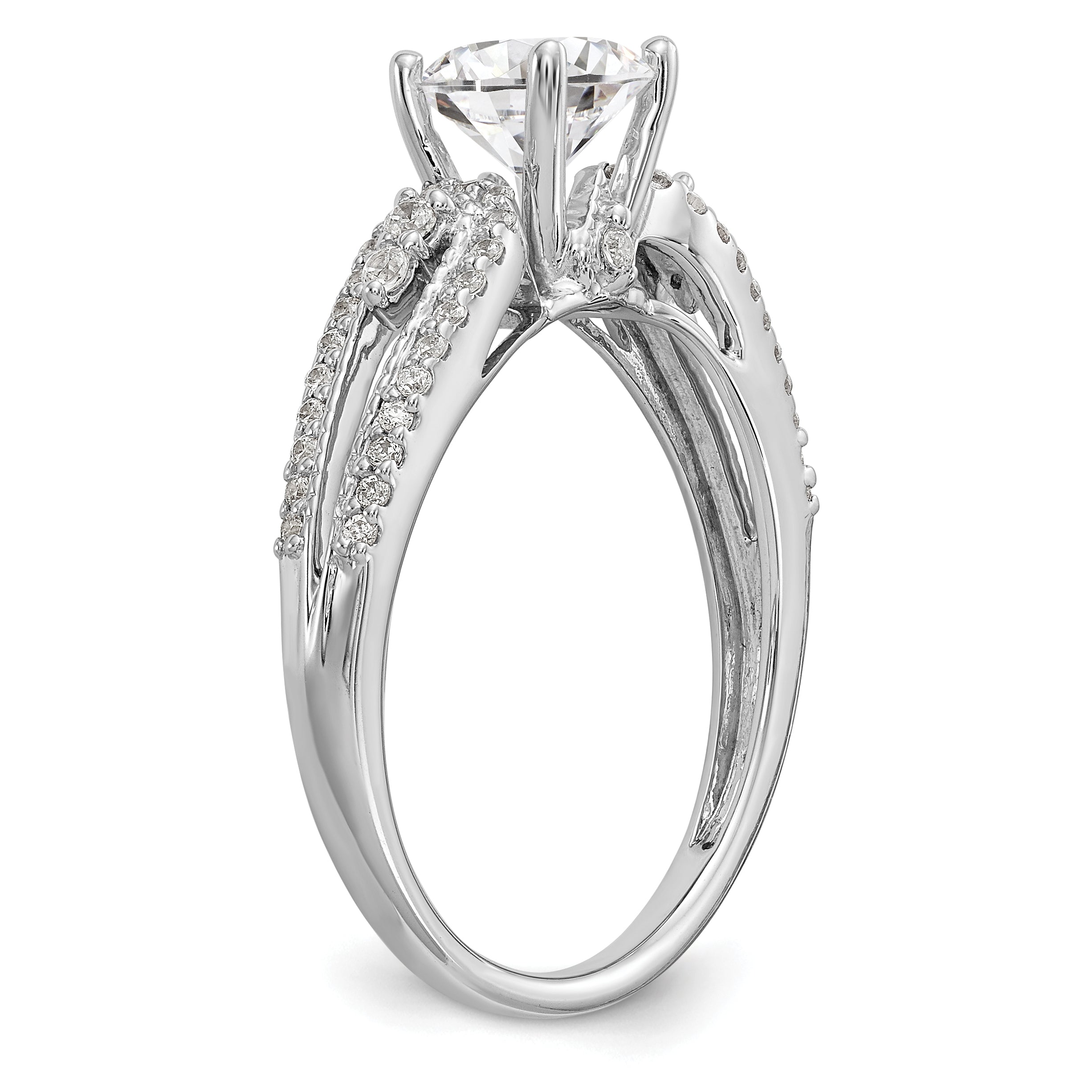 14K Weißgold Stift Set 1/4 Karat Diamant Halbfassung Verlobungsring