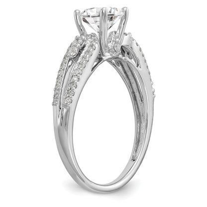 14K Weißgold Stift Set 1/4 Karat Diamant Halbfassung Verlobungsring