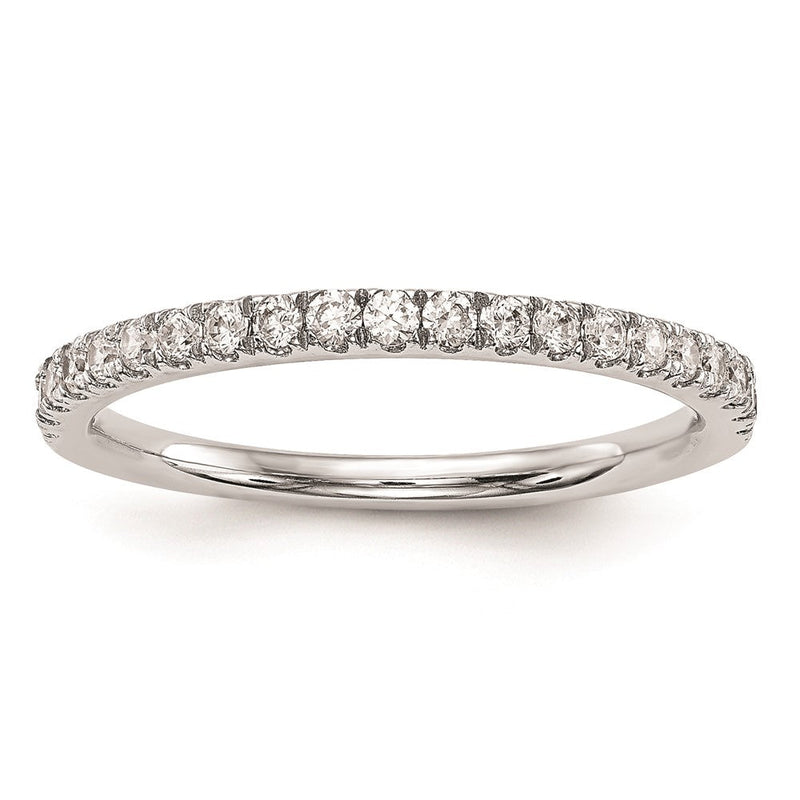 Trauring aus 14K Weißgold mit natürlichen Diamanten