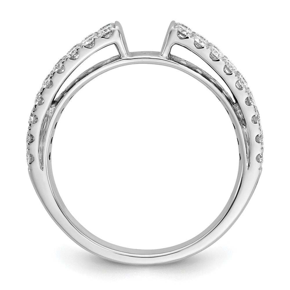14K Weißgold 2 Reihe Stift Set 3/4 Karat Diamant Halbfassung Verlobungsring