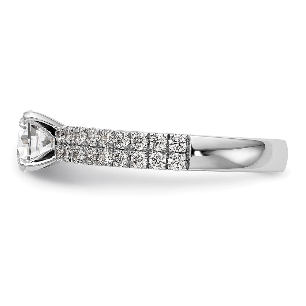 14K Weißgold 2 Reihe Stift Set 3/4 Karat Diamant Halbfassung Verlobungsring