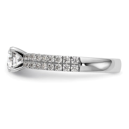 14K Weißgold 2 Reihe Stift Set 3/4 Karat Diamant Halbfassung Verlobungsring