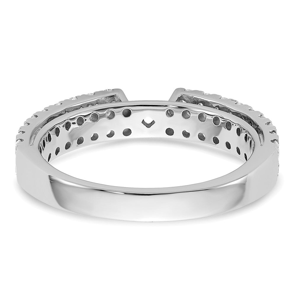 14K Weißgold 2 Reihe Stift Set 3/4 Karat Diamant Halbfassung Verlobungsring