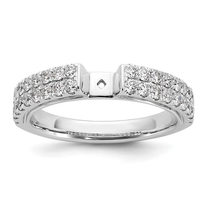 14K Weißgold 2 Reihe Stift Set 3/4 Karat Diamant Halbfassung Verlobungsring