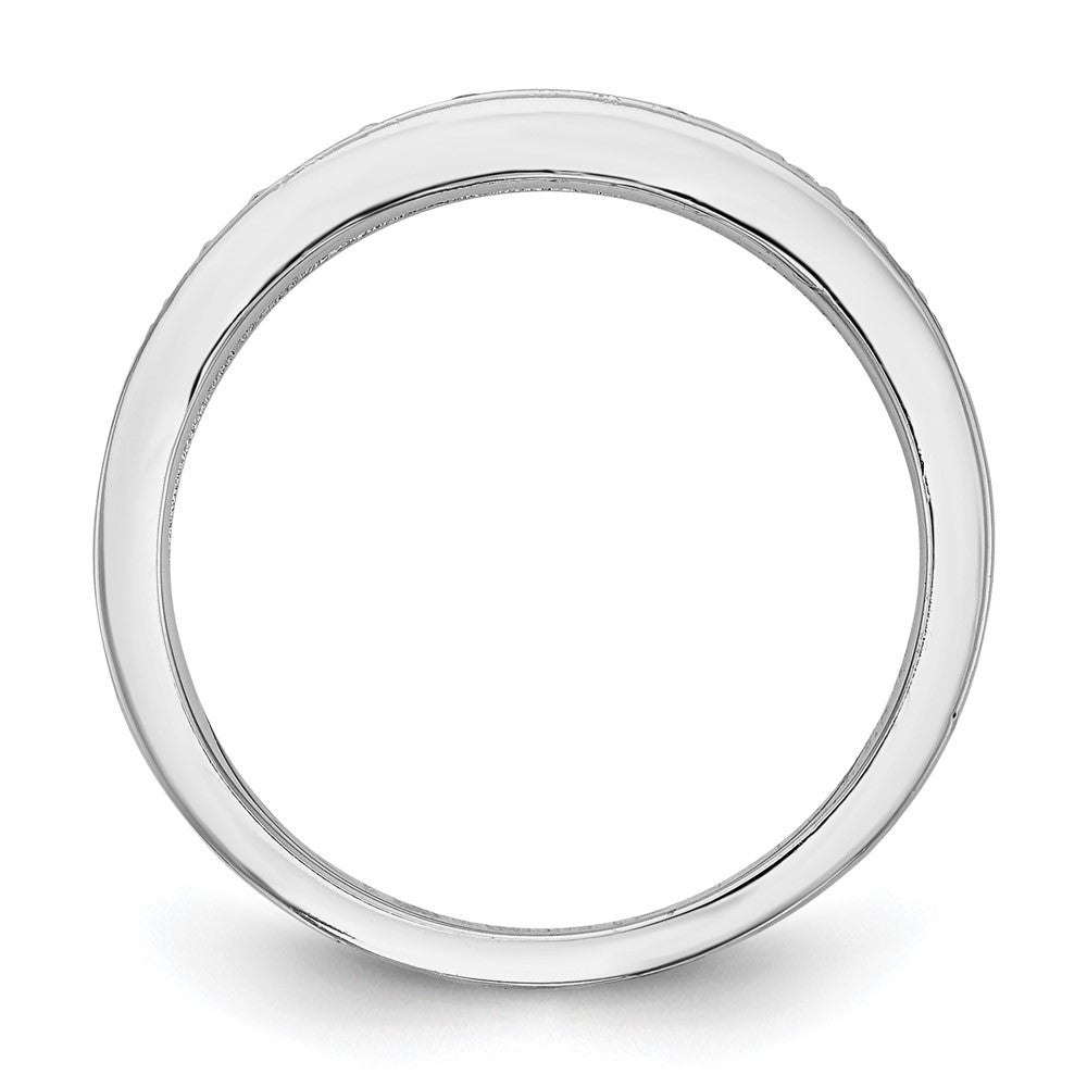 14K Weißgold Ehering mit echten Diamanten