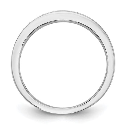 14K Weißgold Ehering mit echten Diamanten