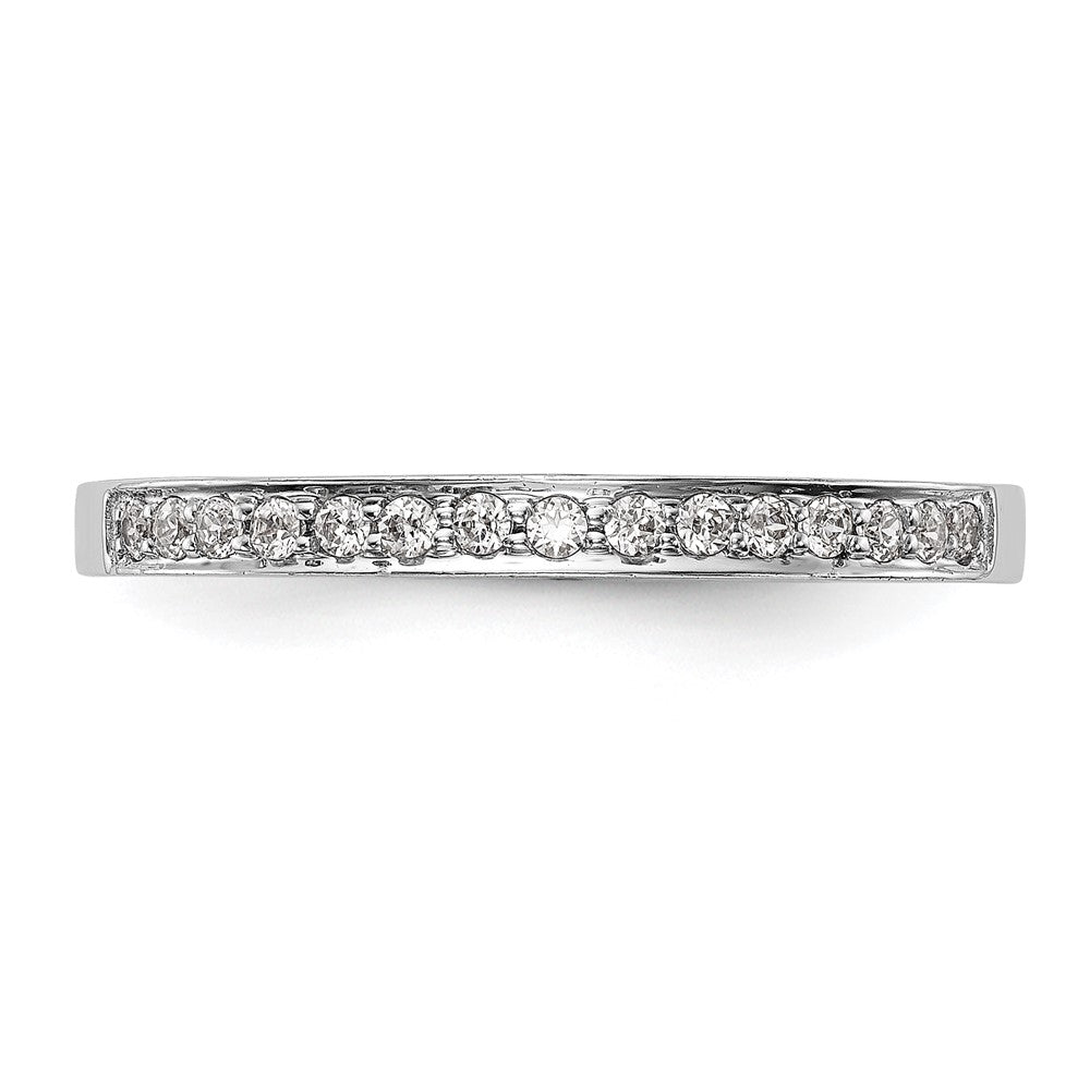 14K Weißgold Ehering mit echten Diamanten