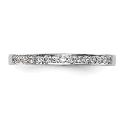 14K Weißgold Ehering mit echten Diamanten