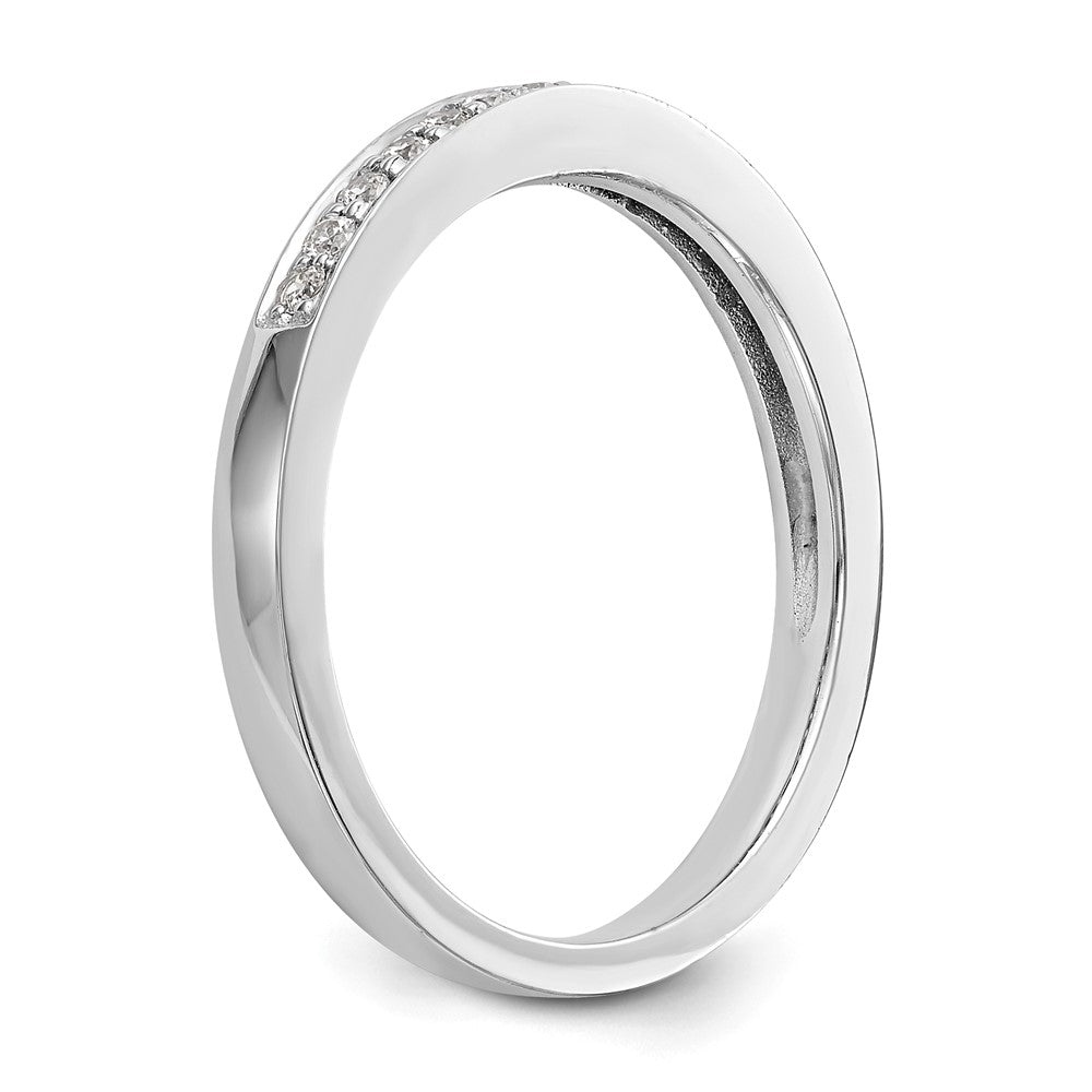 14K Weißgold Ehering mit echten Diamanten