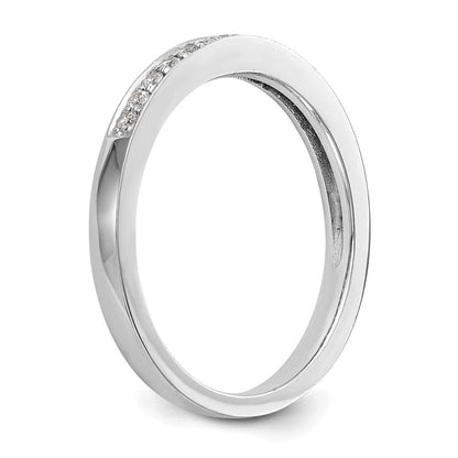 14K Weißgold Ehering mit echten Diamanten