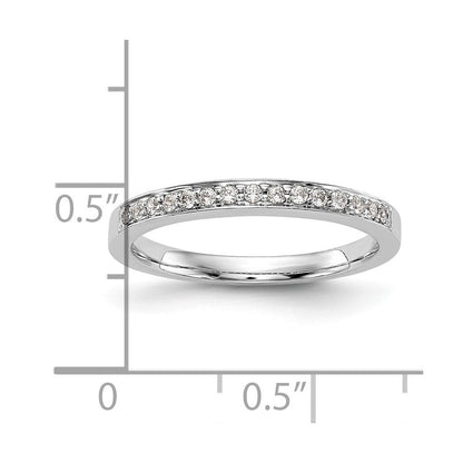 14K Weißgold Ehering mit echten Diamanten