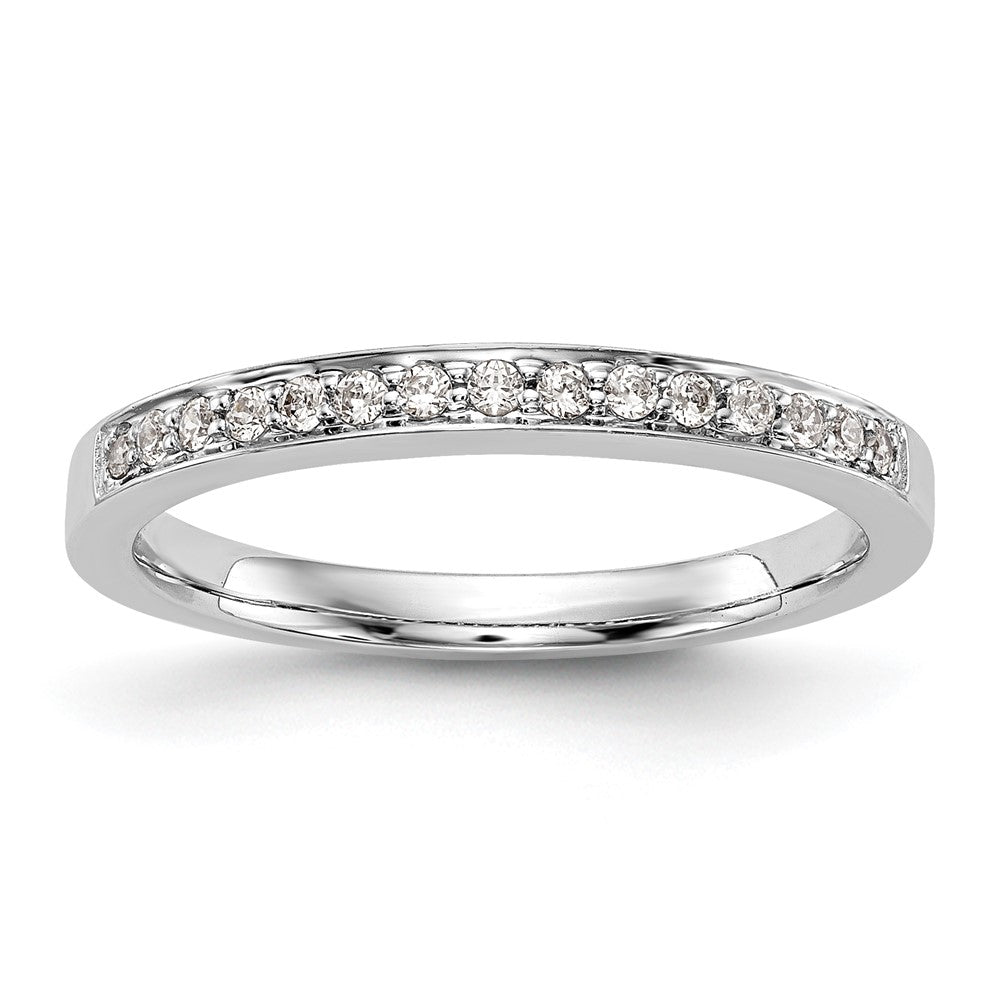 14K Weißgold Ehering mit echten Diamanten