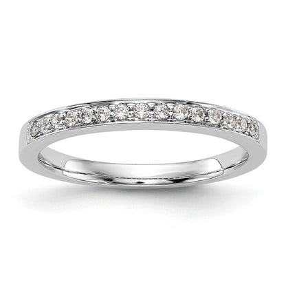 14K Weißgold Ehering mit echten Diamanten