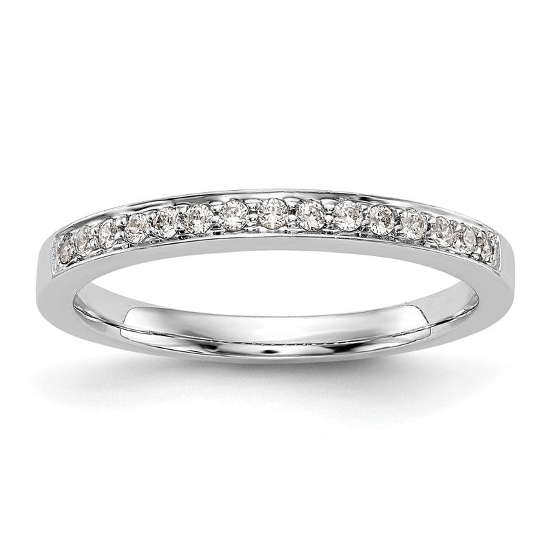 14K Weißgold Ehering mit echten Diamanten