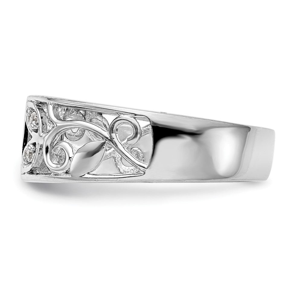 14K Weißgold Verlobungsring mit 0,05 ct. Laborgezüchtetem Diamant VS/SI+ G+ in Pavé-Fassung