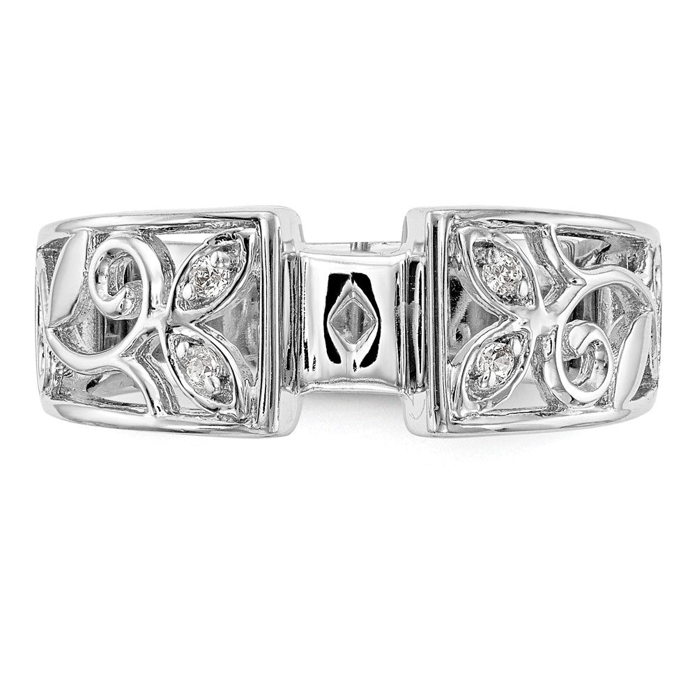 14K Weißgold Verlobungsring mit 0,05 ct. Laborgezüchtetem Diamant VS/SI+ G+ in Pavé-Fassung